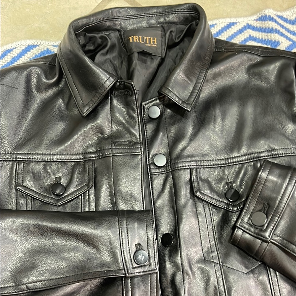 Truth Black Leather Jacket for Men